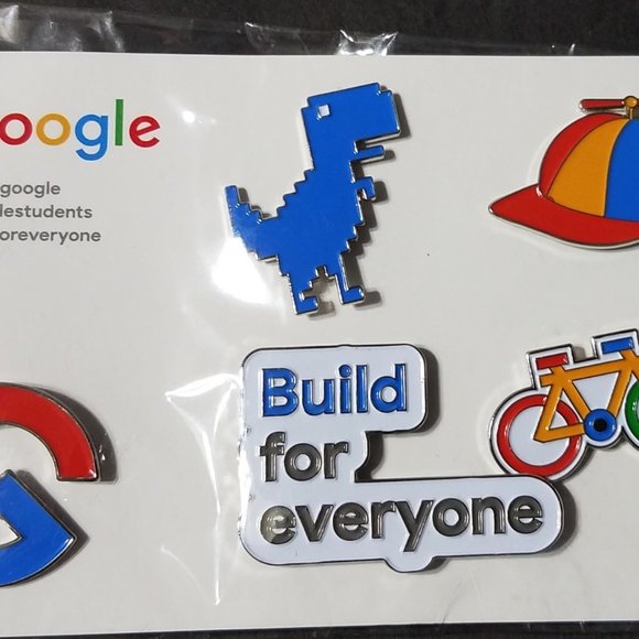 5 GOOGLE Famous Color Metal PINS - Picture 1 of 7